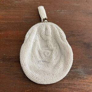 Saks Fifth Avenue Vintage Mid Century Beaded Small Wedding Evening Charm Purse